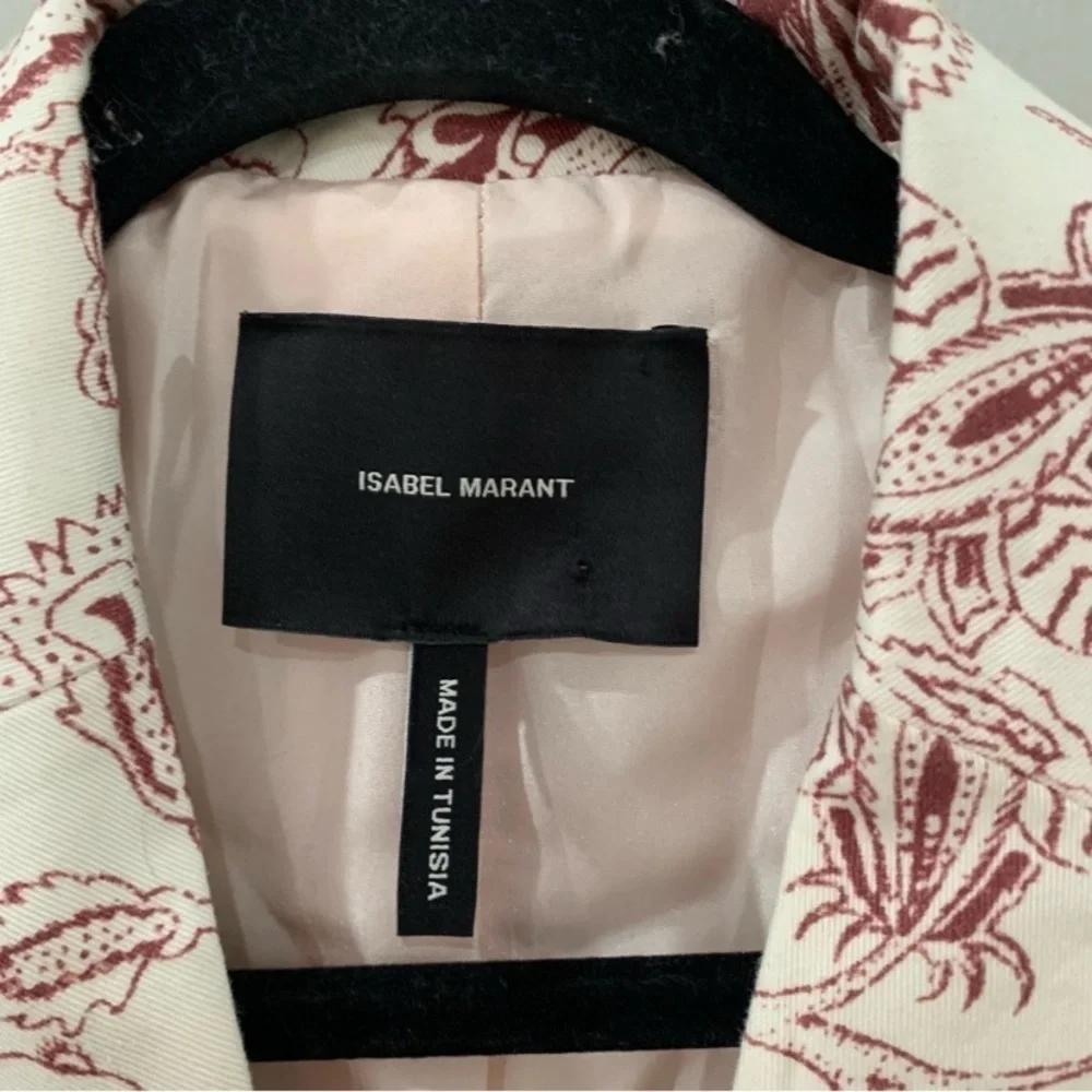 ✅ Isabel Marant Jacket Lisa Paisley Cropped Double Breasted in Purple White